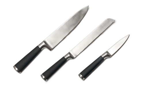 Chef's Knife, Serrated Knife and Pairing Knife