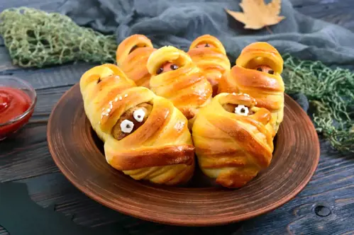 Silly Sausage Wrapped Mummies Cute Halloween Treats