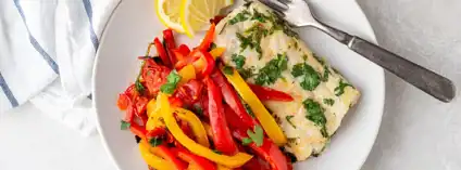 Lemon Cilantro Cod With Peppers