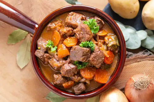 Hearty Harvest: Beef Stew with Carrots and Potatoes