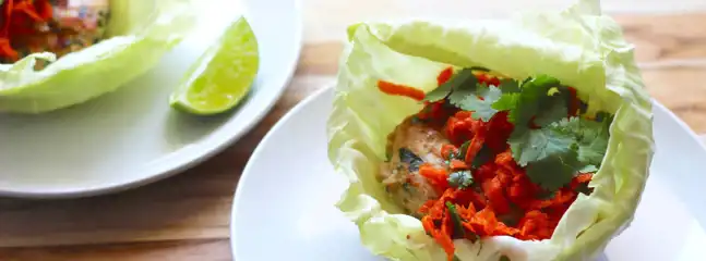 Thai Turkey Burgers With Almond Carrot Slaw